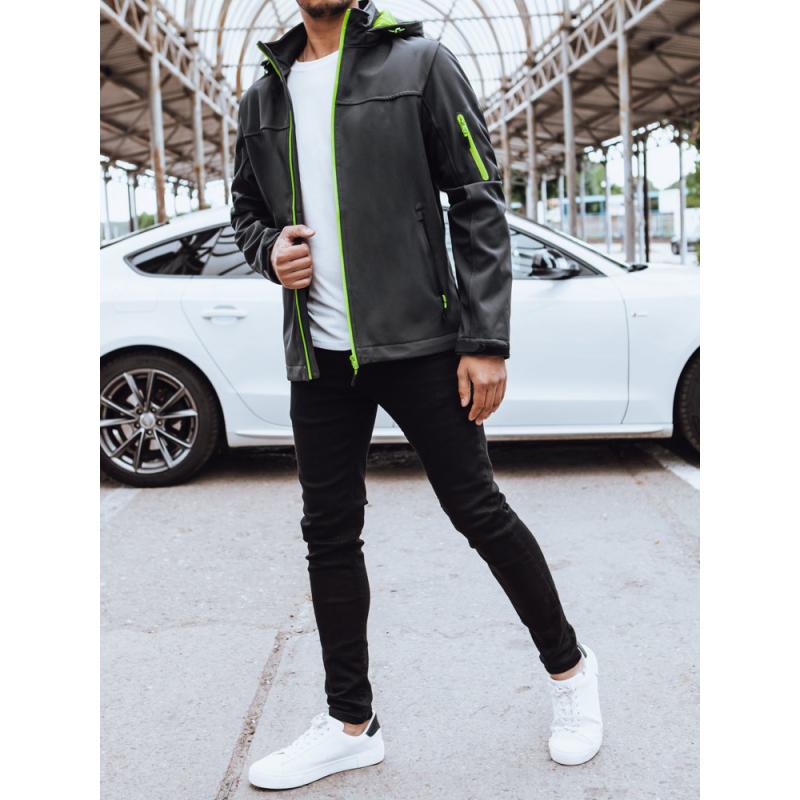 Pánská softshellová bunda s kapucí OTOS tmavě šedá