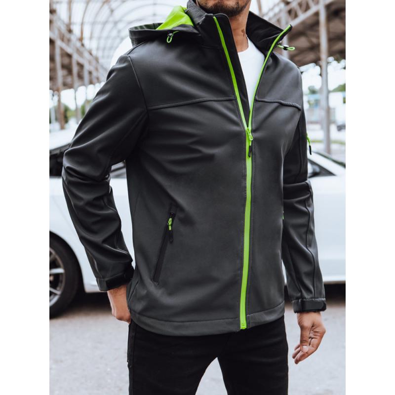 Pánská softshellová bunda s kapucí OTOS tmavě šedá