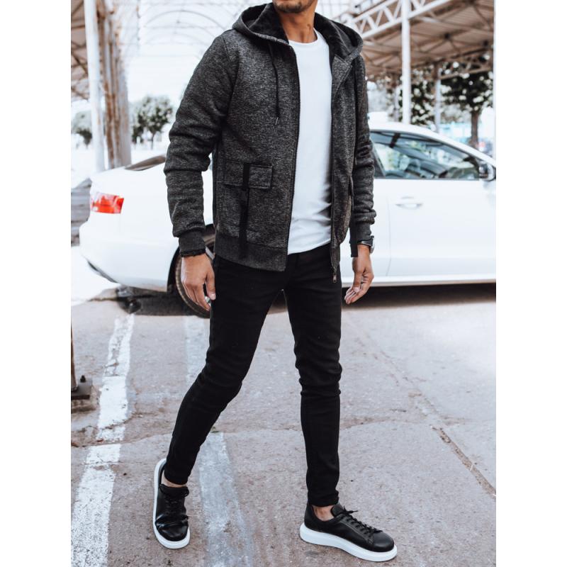 Férfi szigetelt kapucnis dzseki RES sötétszürke