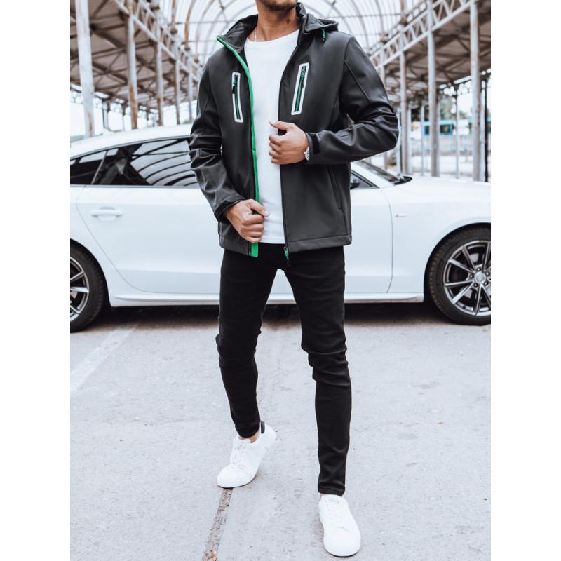 Pánská softshellová bunda s kapucí TWICE tmavě šedá