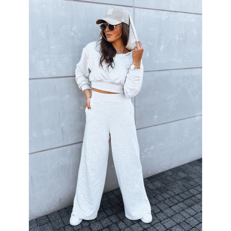 Dámská souprava širokých kalhot a mikiny MINALIA béžová