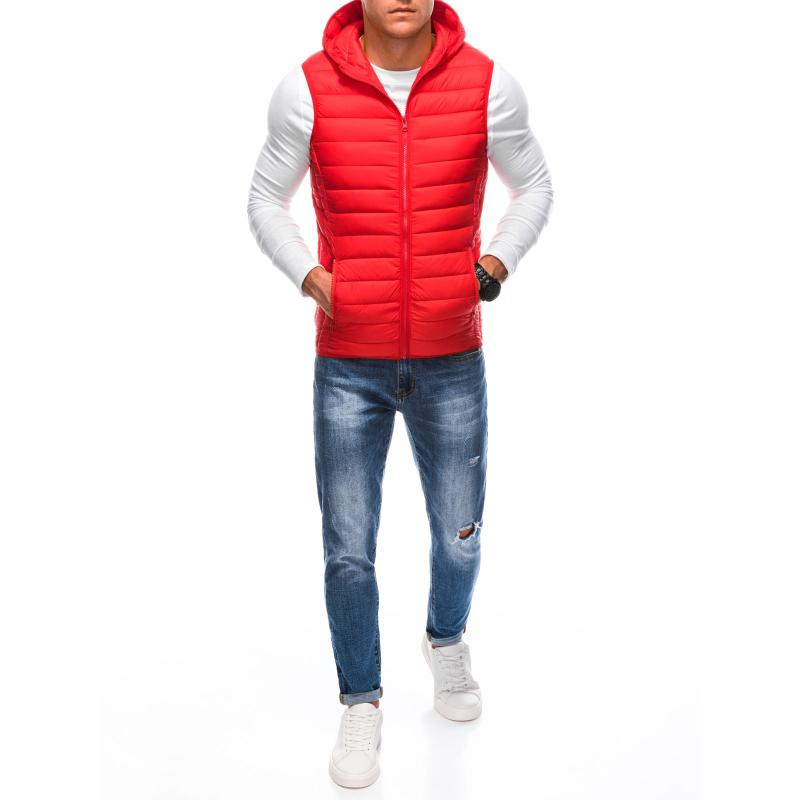 Pánská prošívaná vesta V61 červená