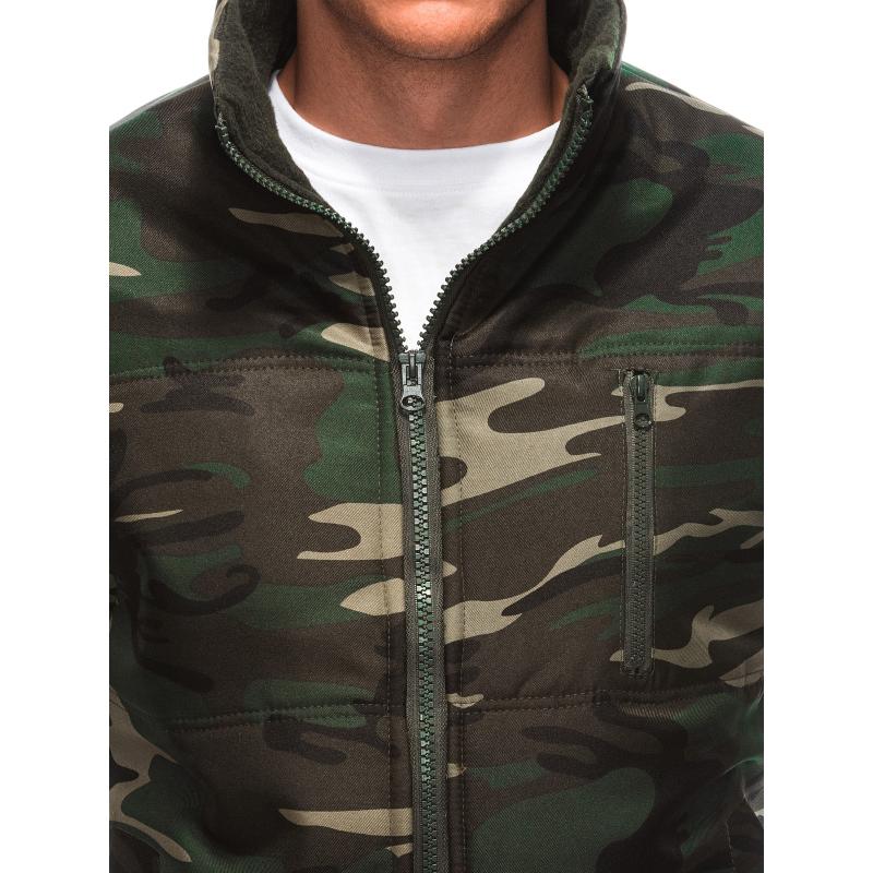 Pánská prošívaná vesta V62 zelená/kamuflážová