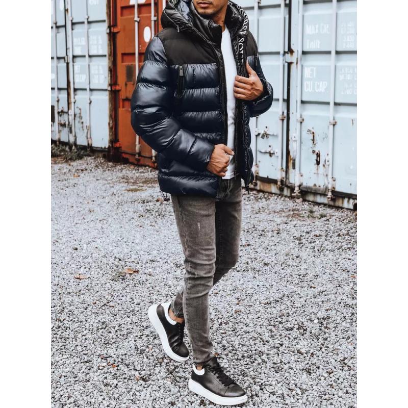 Férfi steppelt kabát SESA sötétkék