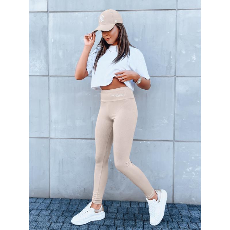 Dámské sportovní legíny SIMPLE LIFE velbloudí barva