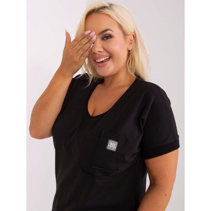 Dámská halenka s kulatým výstřihem plus size RYNA černá 