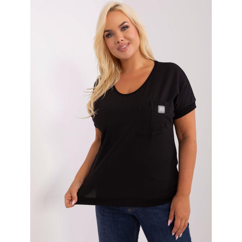 Dámská halenka s kulatým výstřihem plus size RYNA černá 