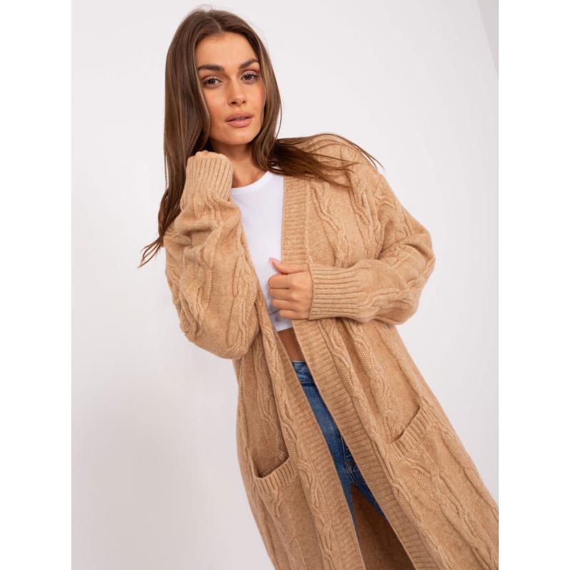 Női kardigán sállal ABBEY barna