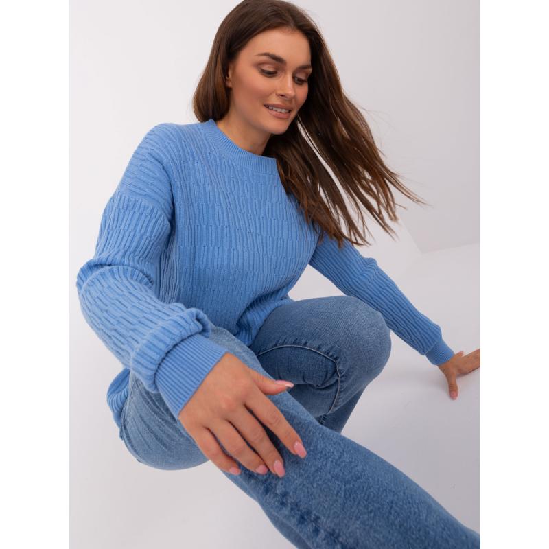 Női mintás pulóver ABERDEEN kék