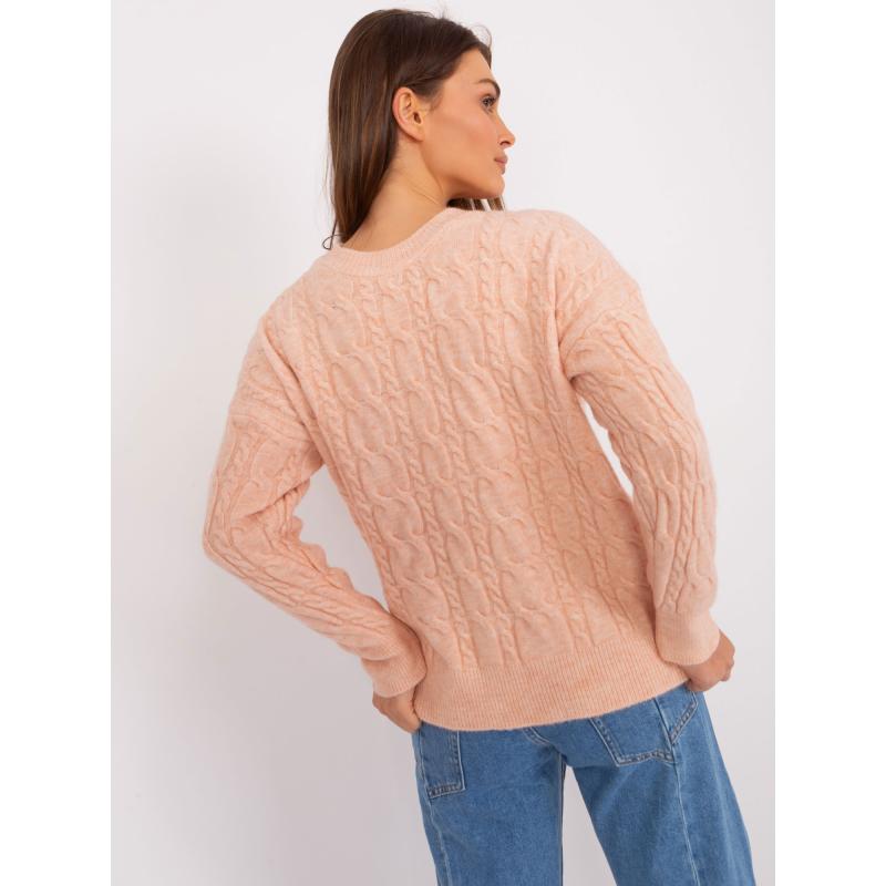 Dámský svetr s plédy ABBEY broskvový