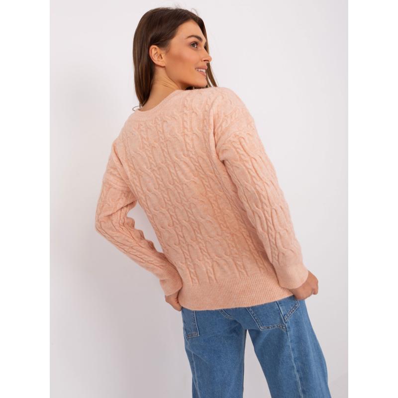 Dámský svetr s plédy ABBEY broskvový