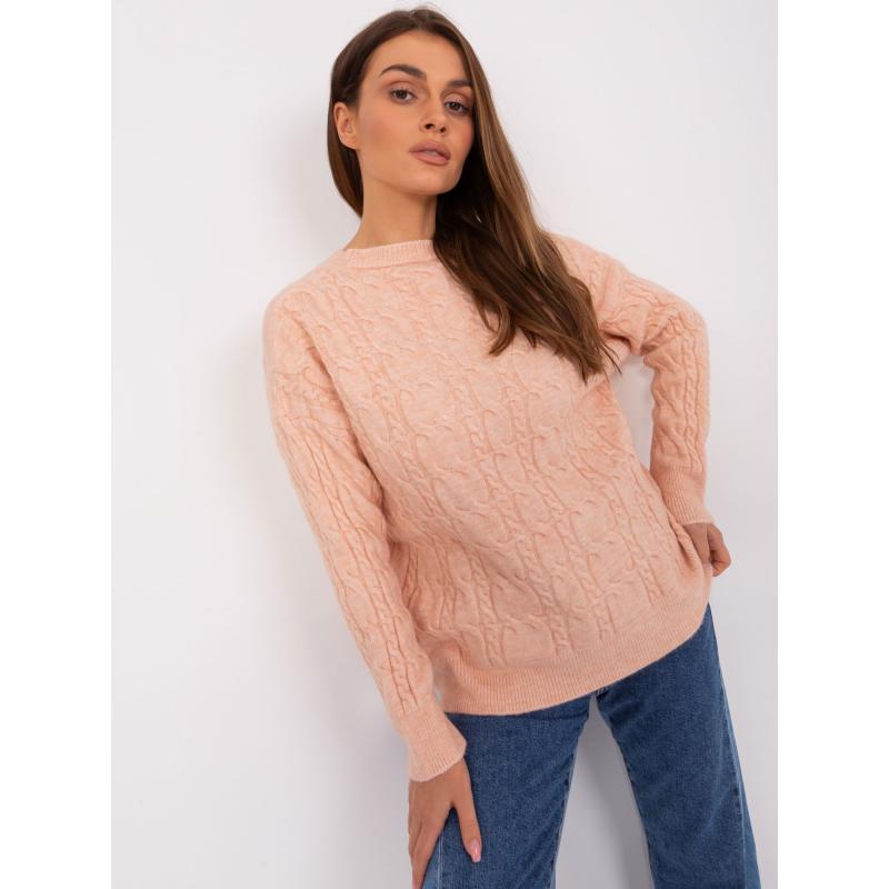Dámský svetr s plédy ABBEY broskvový