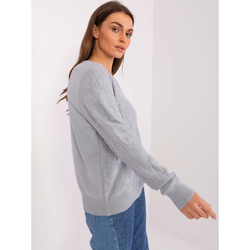 Dámský svetr s dlouhým rukávem ABNER šedý