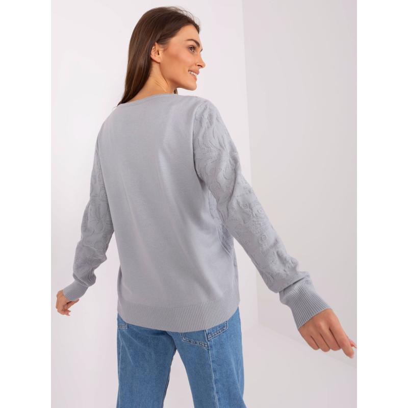 Dámský svetr s dlouhým rukávem ABNER šedý