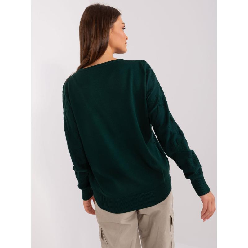 Dámský svetr s bavlnou ABONI tmavě zelený