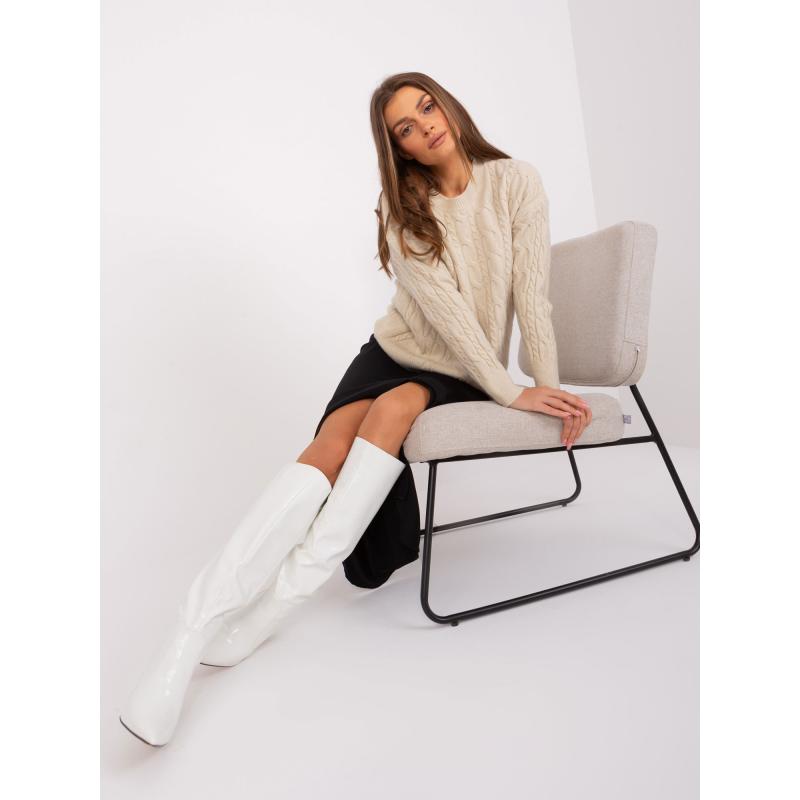 Női hosszú ujjú kardigán ABBEY bézs színű