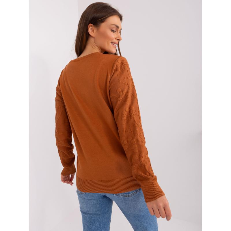 Női kerek nyakú pulóver ABRAXAS világosbarna
