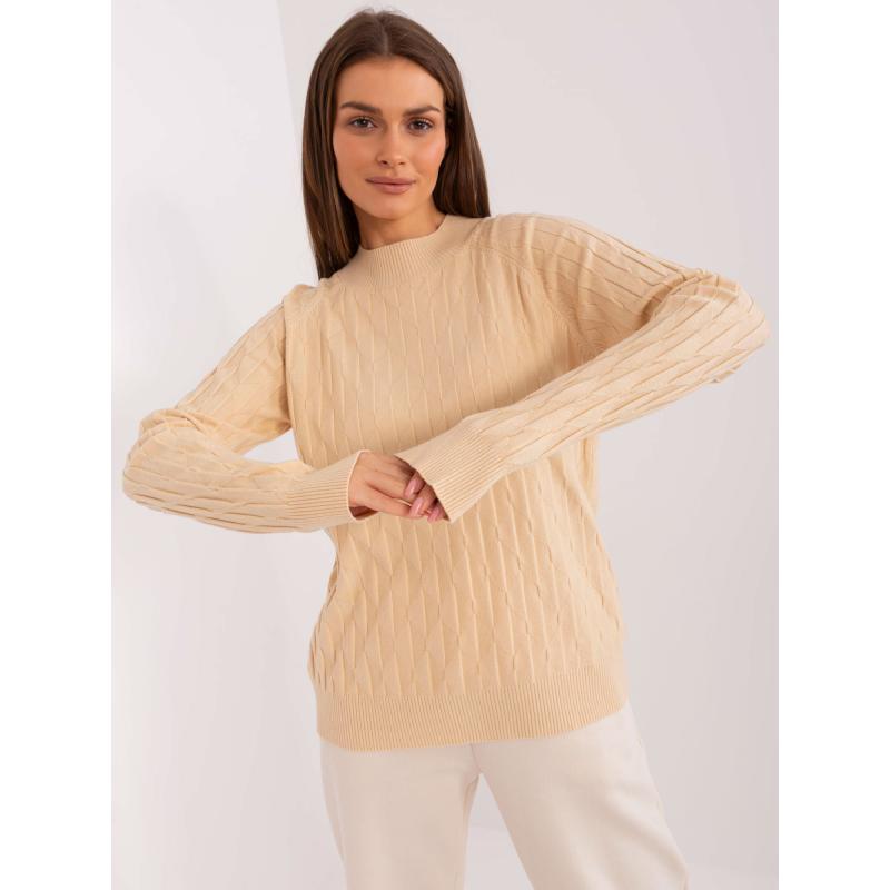 Dámský svetr se vzory ACIP béžový