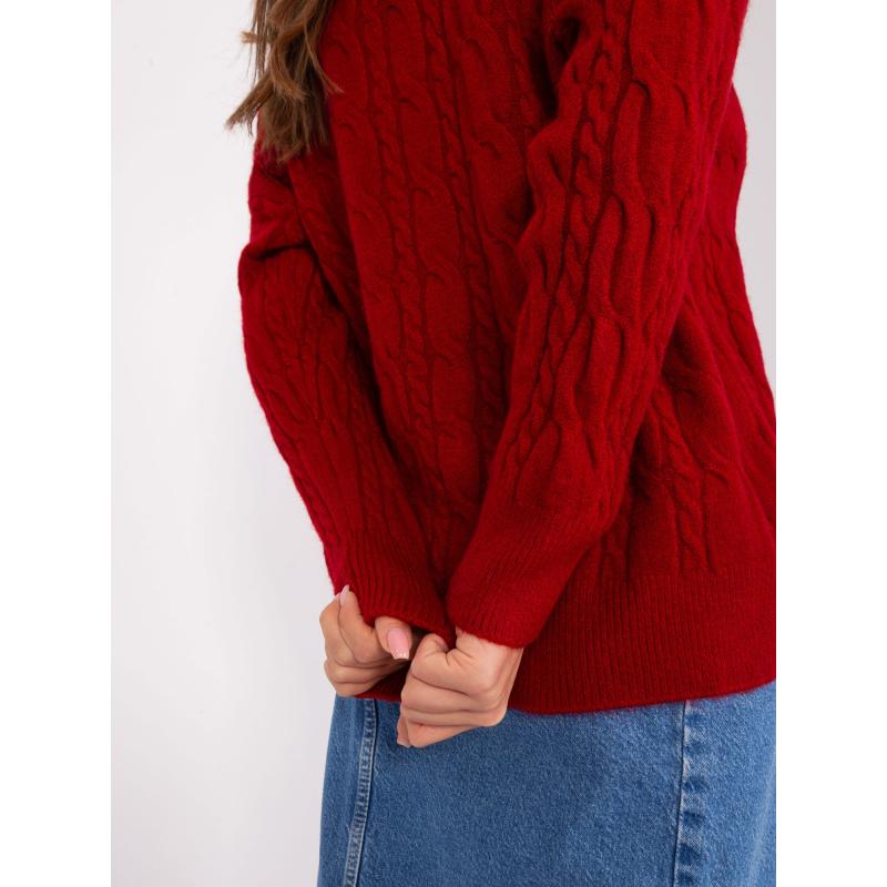 Női kockás hosszú ujjú pulóver ACROY burgundi