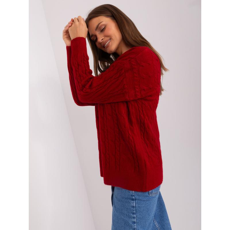 Női kockás hosszú ujjú pulóver ACROY burgundi