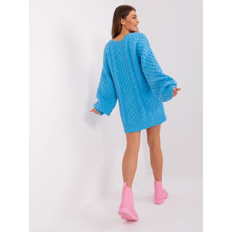 Dámské šaty oversize pletené ADIS modré 