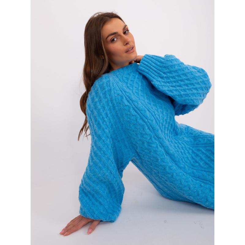 Dámské šaty oversize pletené ADIS modré 