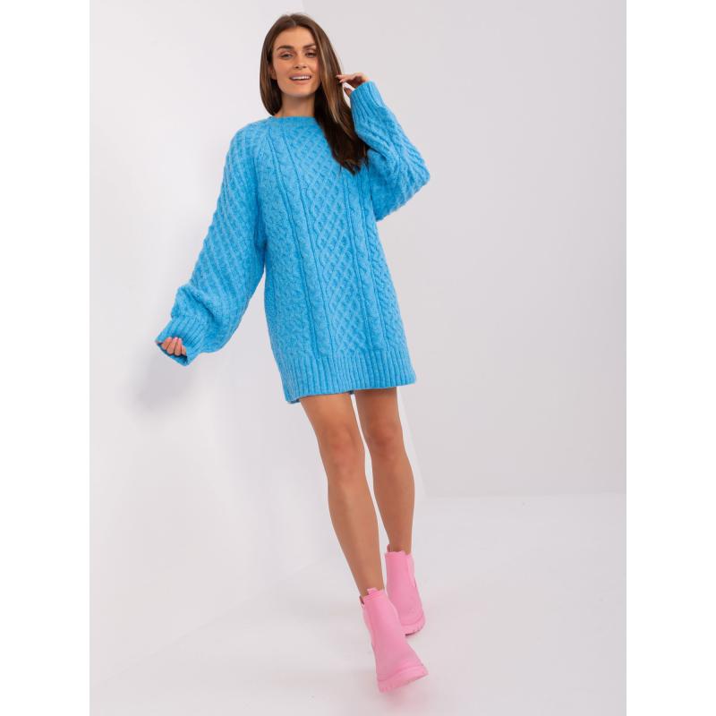 Dámské šaty oversize pletené ADIS modré 