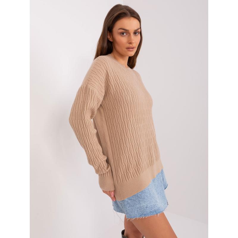 Dámský svetr s kulatým výstřihem ADIA béžový 