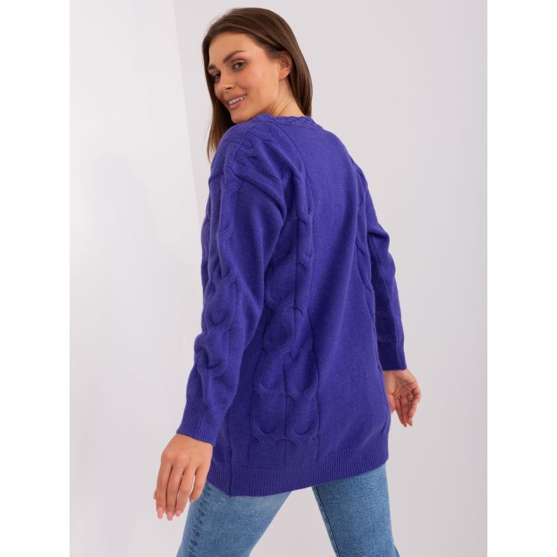 Dámsky veľký sveter na gombíky ADOR fialový