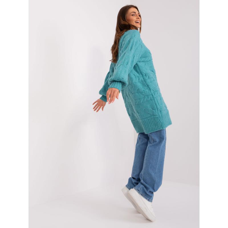 Dámské šaty pletené oversize AGIBA tyrkysové 