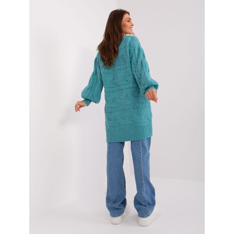 Dámské šaty pletené oversize AGIBA tyrkysové 
