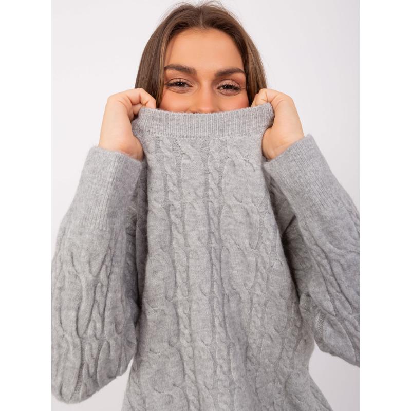Dámsky sveter s dlhým rukávom AISHA sivá