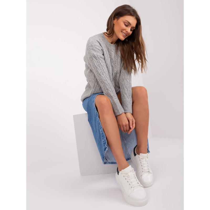 Dámský svetr s dlouhým rukávem AISHA šedý  