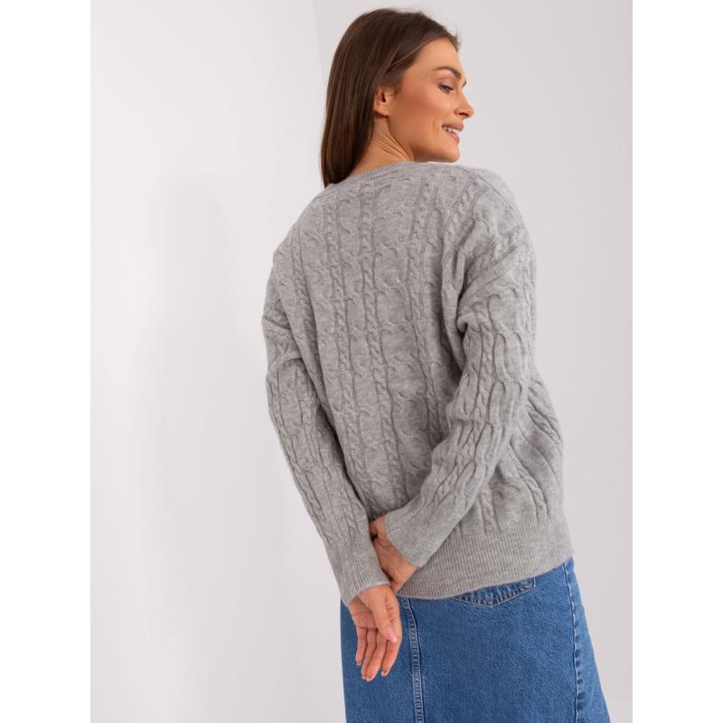 Dámský svetr s dlouhým rukávem AISHA šedý  