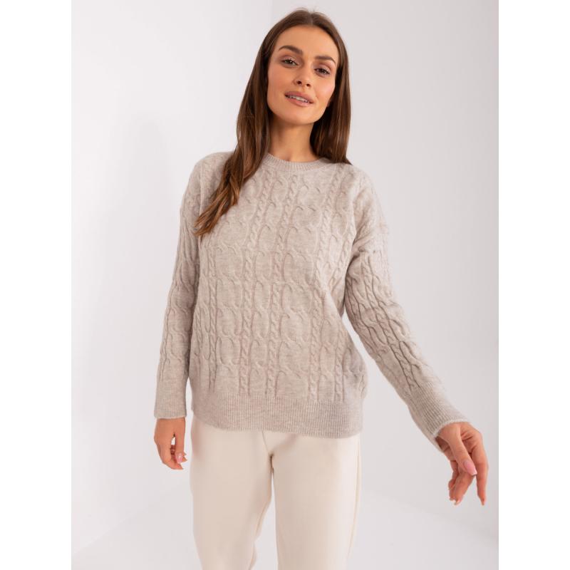 Dámský svetr s plédy AJAX béžový 