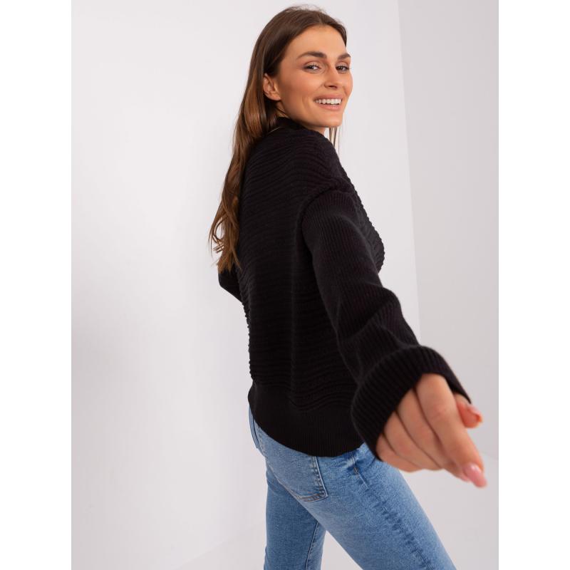 Dámský svetr s vlnou MIRAN černý 