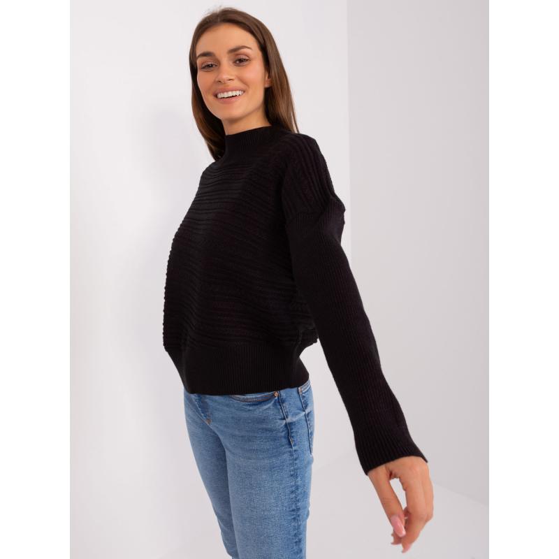 Dámský svetr s vlnou MIRAN černý 