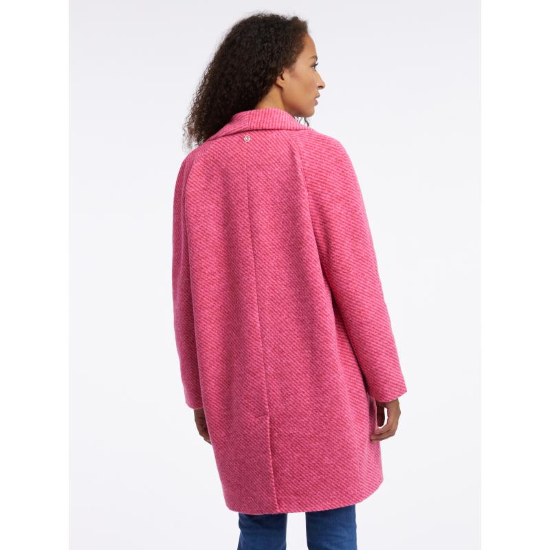 Sötét rózsaszín női kabát gyapjú keverékkel
