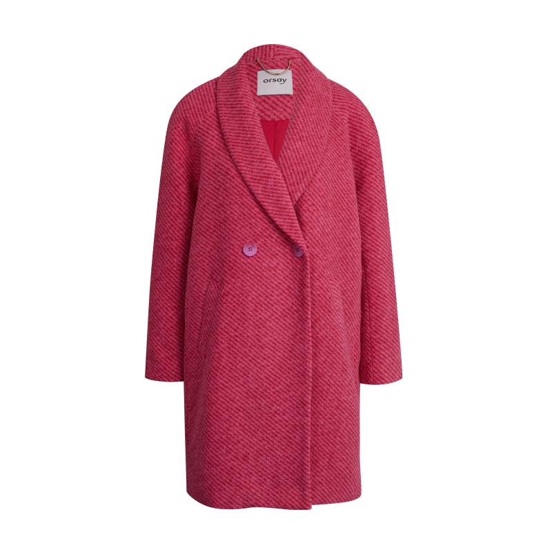 Sötét rózsaszín női kabát gyapjú keverékkel