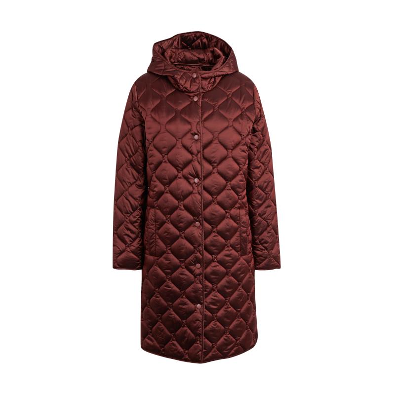 Hnědý dámský lehký prošívaný kabát