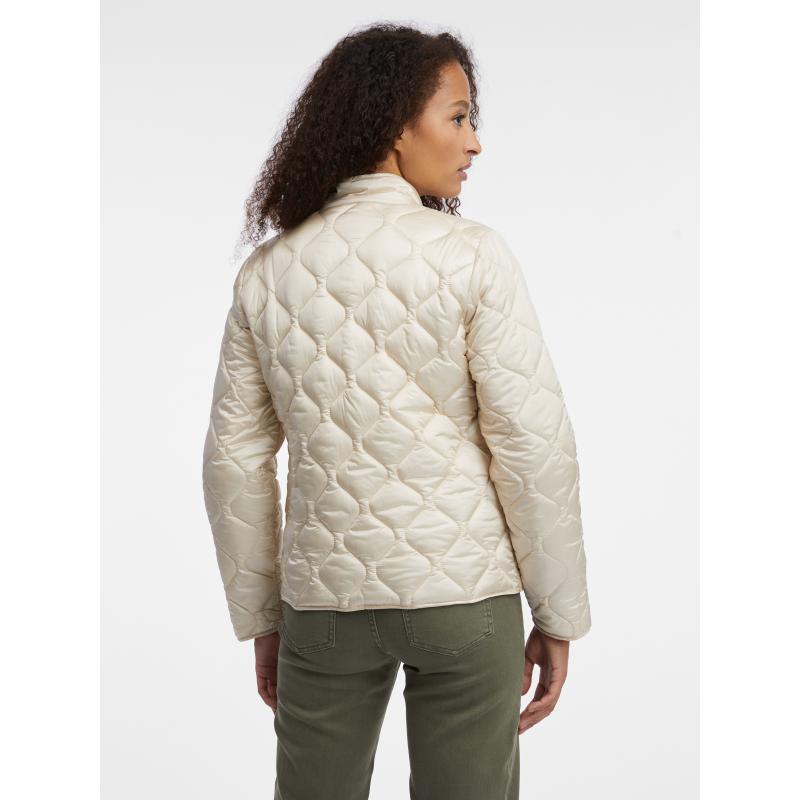 Krémová dámská prošívaná lehká bunda