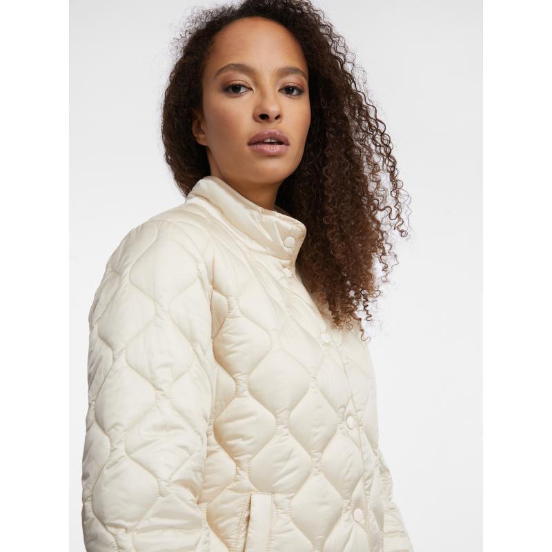 Krémová dámská prošívaná lehká bunda