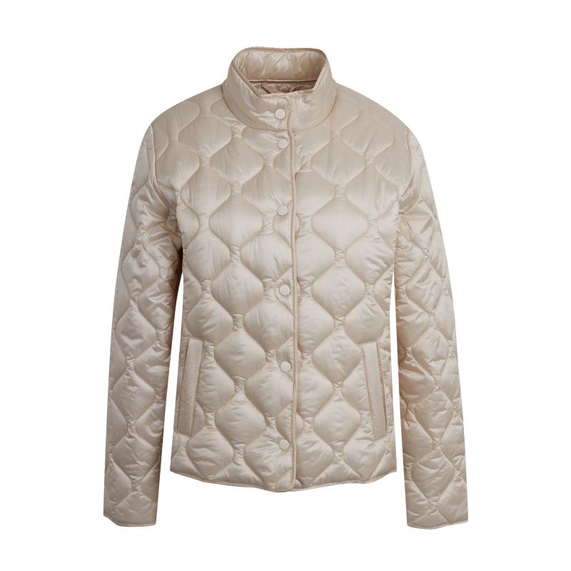 Krémová dámská prošívaná lehká bunda