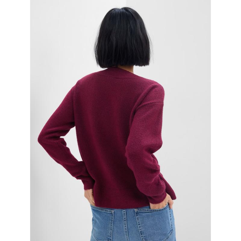 Kötött V-nyakú pulóver