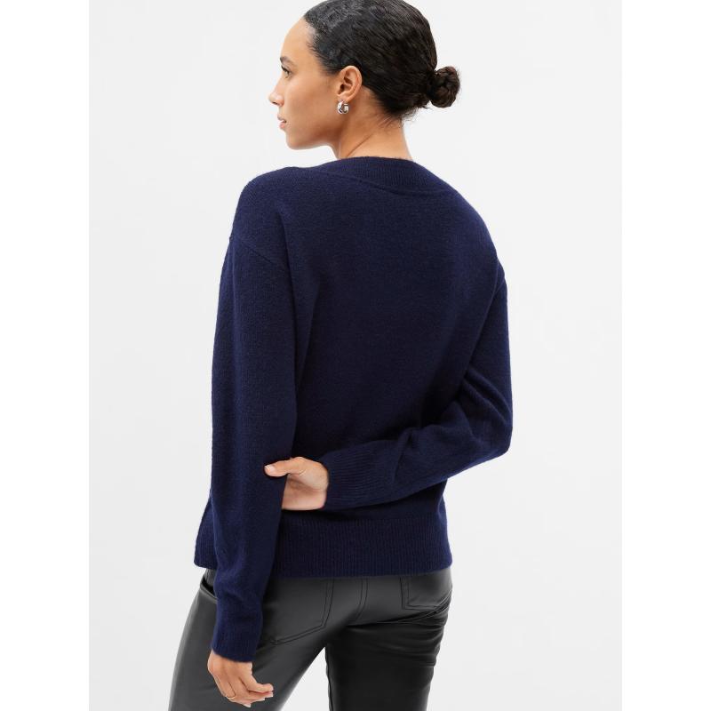 Kötött V-nyakú pulóver