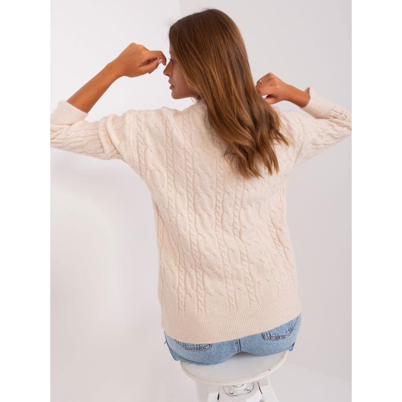 Női pulóver foltokkal KLASA világos bézs