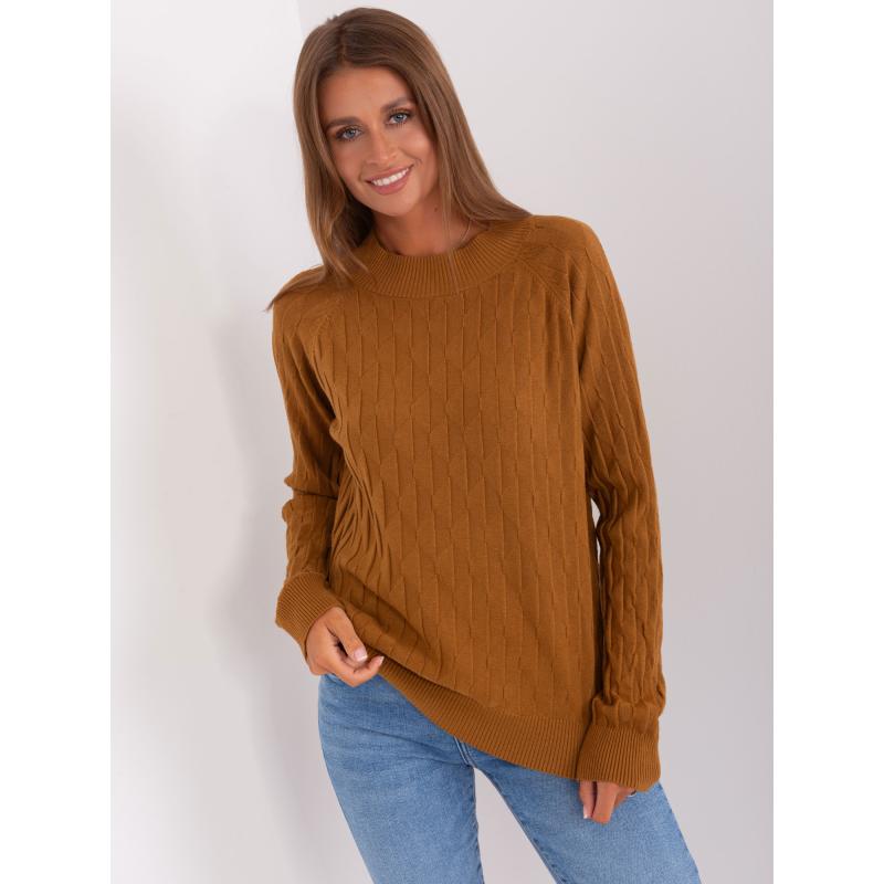 Dámský svetr se vzory CRISPIN světle hnědý