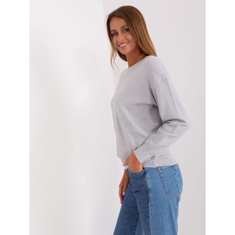 KORI világosszürke női kardigán bordás mandzsettával