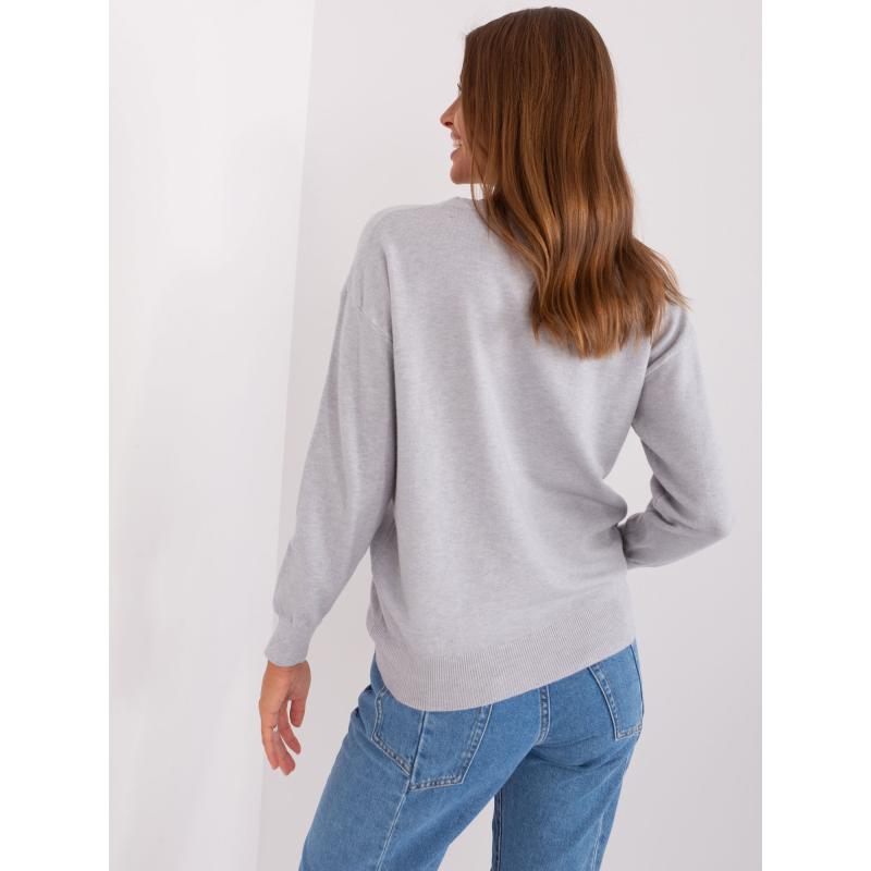 KORI világosszürke női kardigán bordás mandzsettával