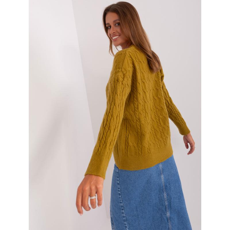 Dámský svetr s náplety EDSON olivový